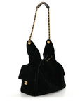 Suede Quilted Medium CHNL 25 Handbag Black