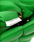 Lambskin Maxi Intreccio Padded Chain Cassette Crossbody Bag Racing Green