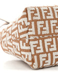 Raffia Chenille Vitello King Plexiglass Micro FF Mini By The Way Top Handle Boston Bag Naturale White