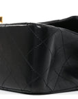 Lambskin Quilted Medium Double Flap Black