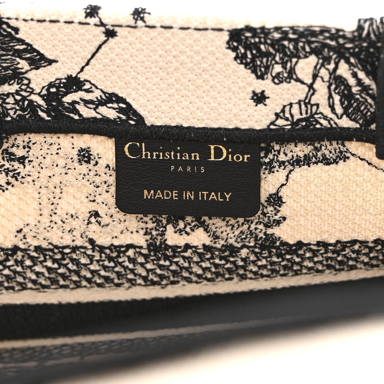 Canvas Embroidered Small Zodiac Toile De Jouy Book Tote Latte