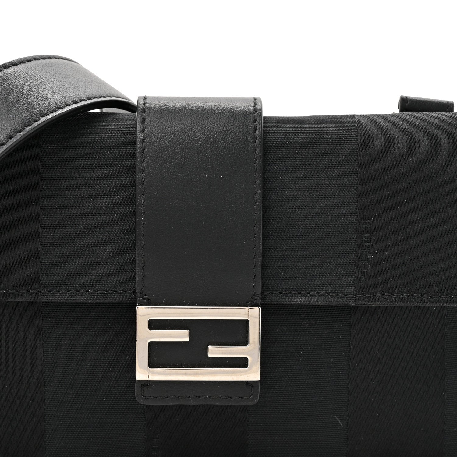 Recycled Nylon Vitello Grace Light Pequin Baguette Belt Pouch Black