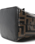 Vitello Liberty F is FNDI Bi-Color FF 1974 Embossed Mini Mon Tresor Bucket Bag Maya Black