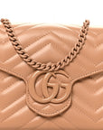 Calfskin Matelasse Monochrome GG Marmont Chain Wallet Camelia