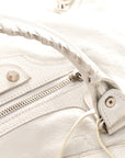 Agneau Arena Silver Hardware Medium Le City Optic White