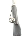 Metallic Lambskin Quilted Medium CHNL 19 Flap Silver