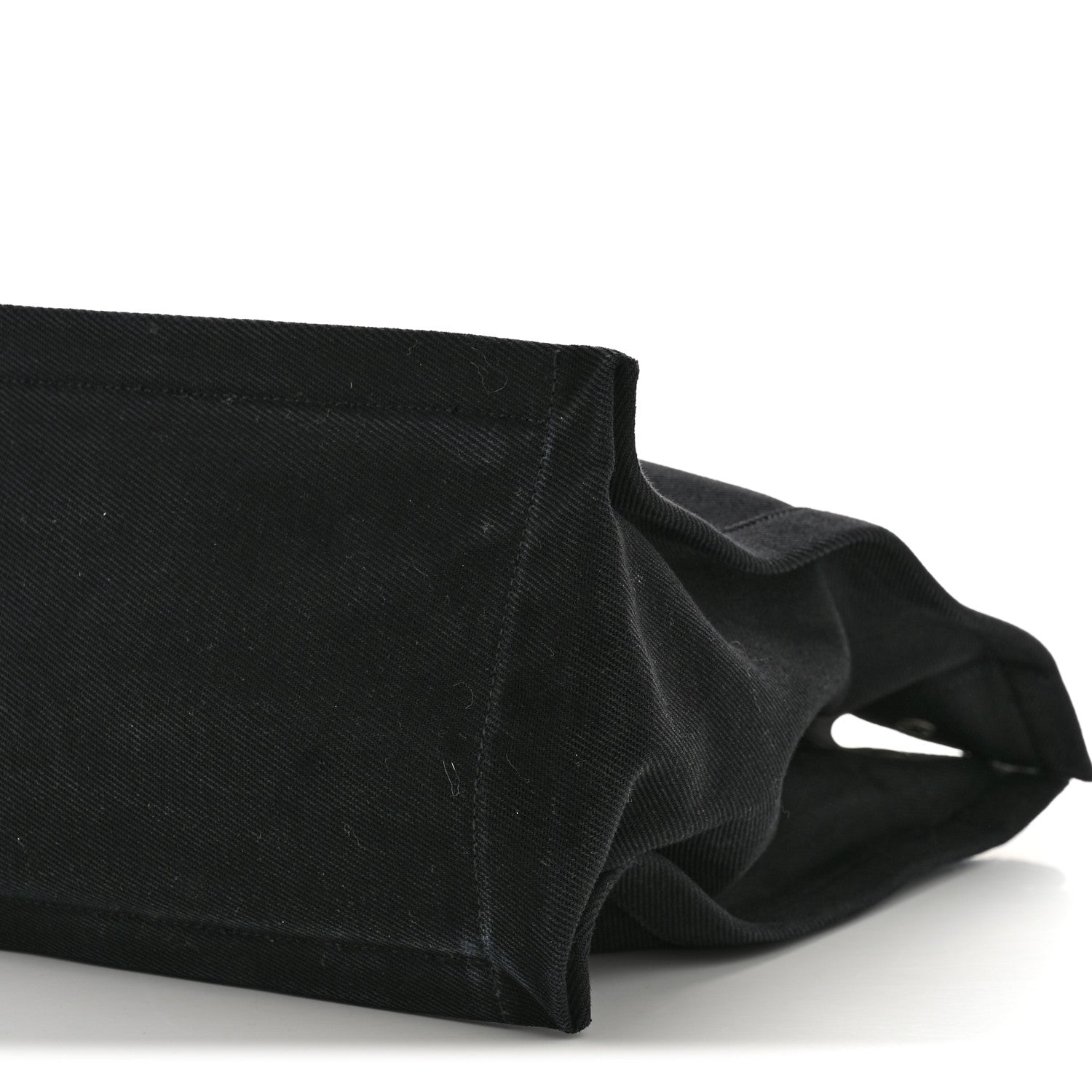 Linen Calfskin Rive Gauche North South Tote Black