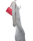 Caviar Quilted Medium Double Flap Dark Pink