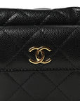 Caviar Quilted Polly Pocket Pouch Hobo Black