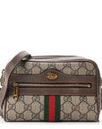 GG Supreme Monogram Web Mini Ophidia Shoulder Bag Brown