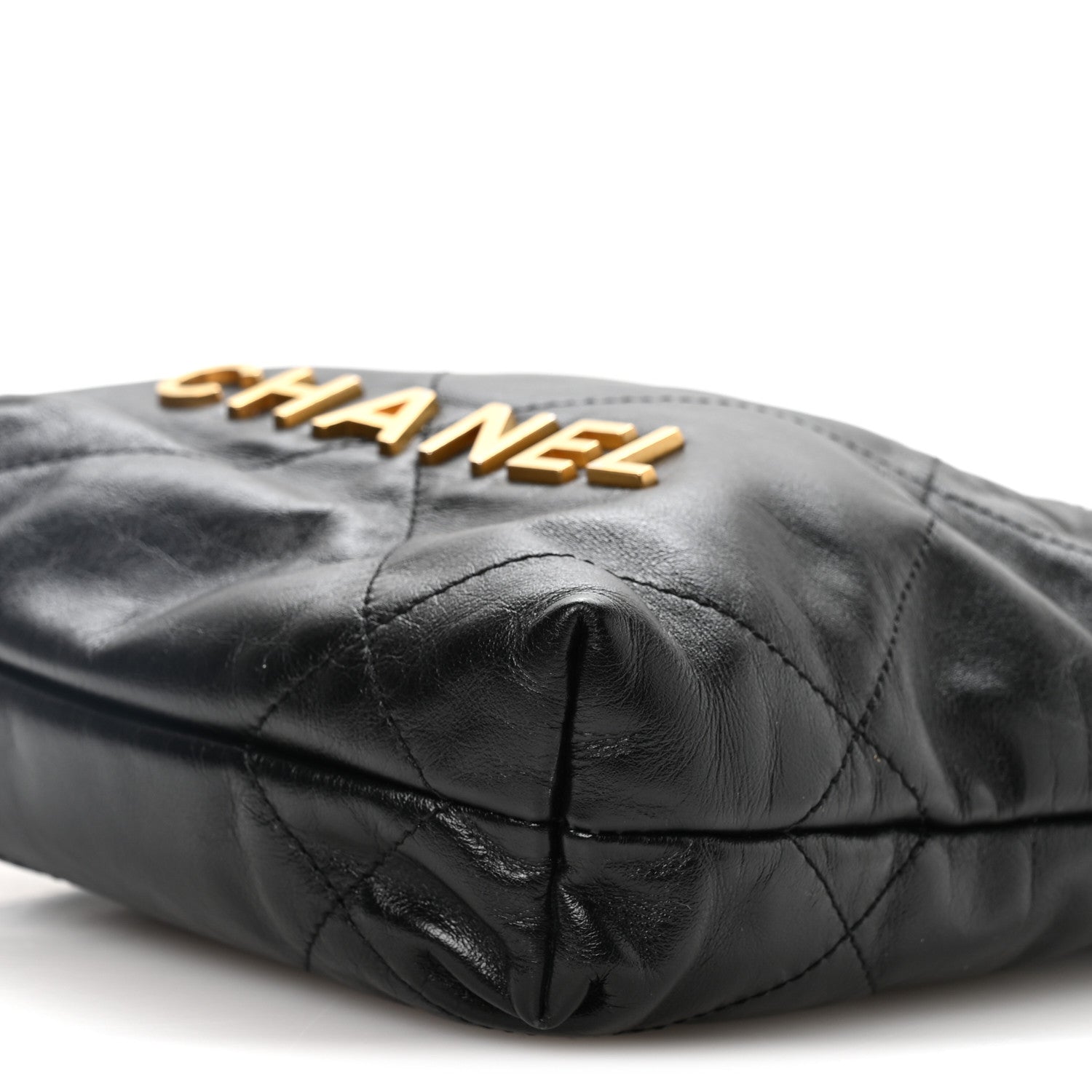 Shiny Calfskin Quilted Mini CHNL 22 Black