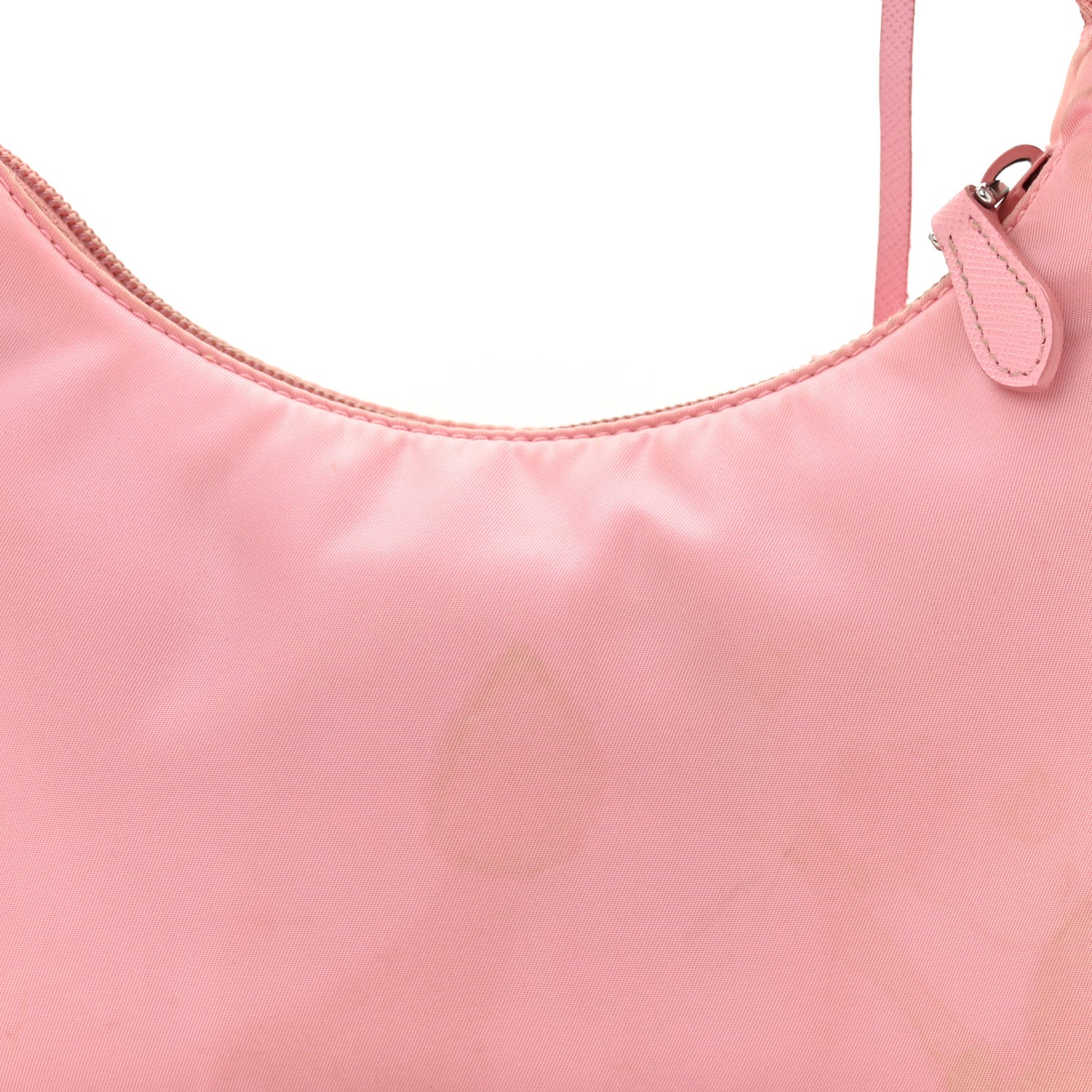 Tessuto Nylon Saffiano Mini Re-Edition 2000 Bag Rosa