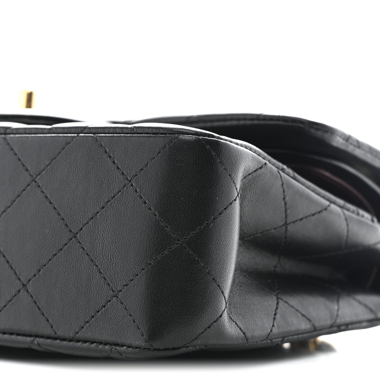 Lambskin Quilted Small Double Flap Black