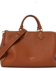 Grained Calfskin Low Key Speedy 30 Cognac