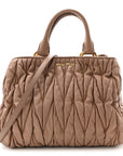 Nappa Matelasse Bauletto Top Handle Bowler Cammeo