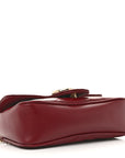 Calfskin Matelasse Super Mini GG Marmont Shoulder Bag Rosso Ancora