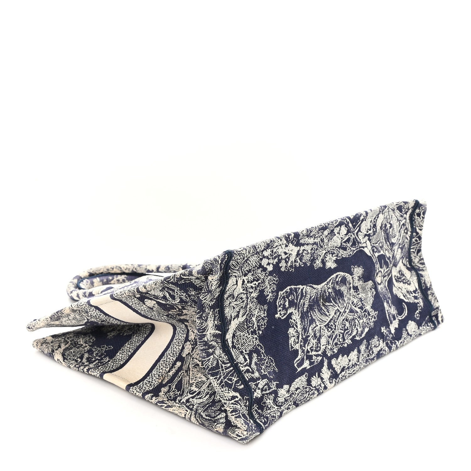 Canvas Embroidered Large D1ORiviera Toile De Jouy Reverse Book Tote Blue