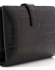 Matte Alligator Bearn Compact Wallet Black