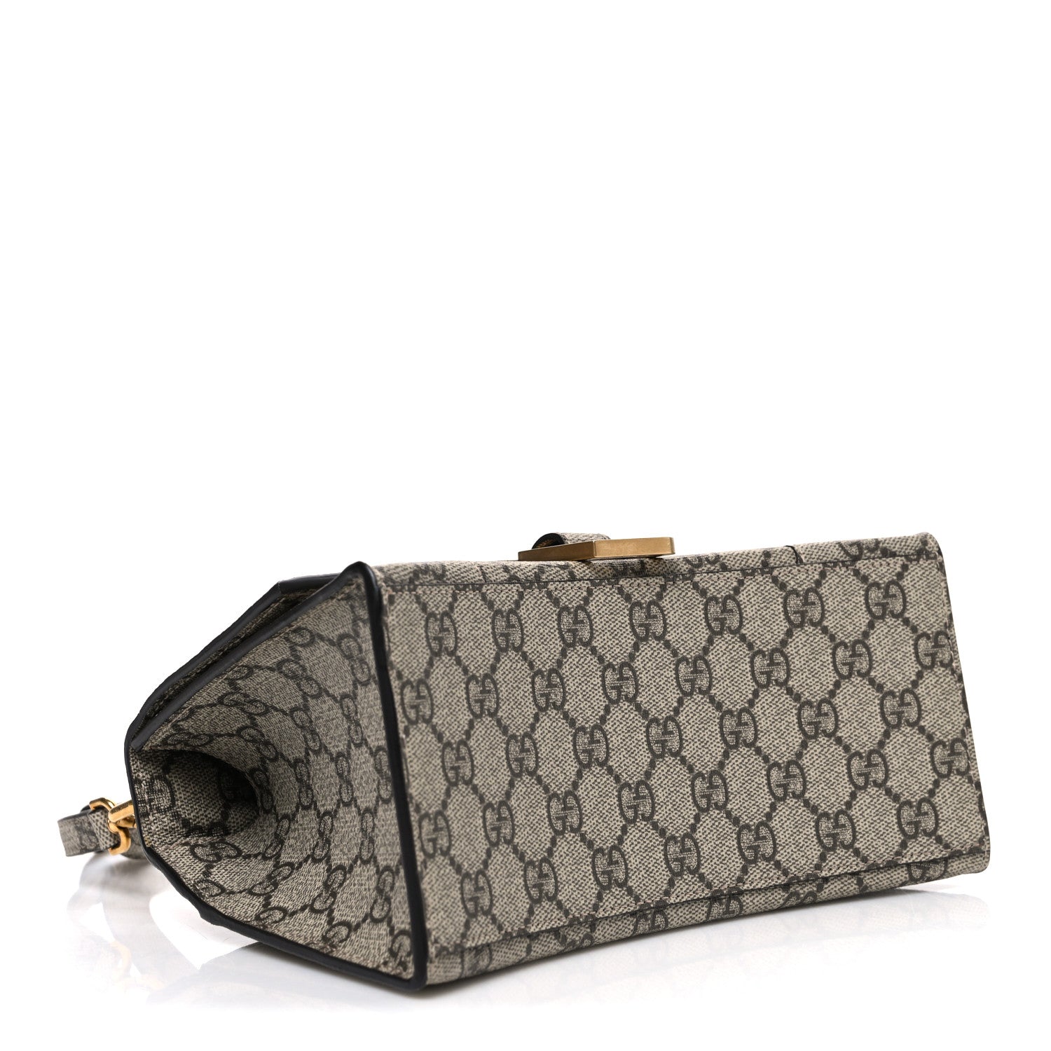 X GCCI GG Supreme Monogram Small Hourglass Top Handle Bag Beige Ebony