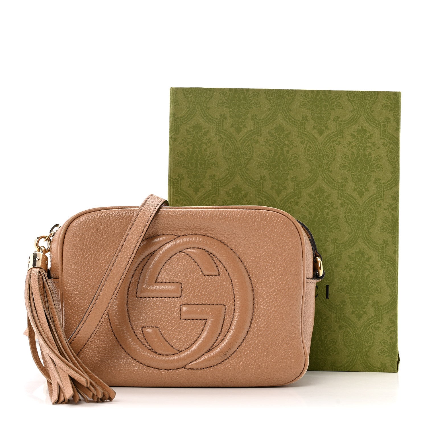 Pebbled Calfskin Small Soho Disco Bag Camelia