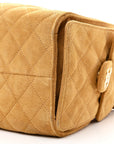 Suede Quilted Small CHNL 25 Handbag Beige