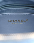 Washed Denim Quilted Large Trendy Pockets Hobo Blue