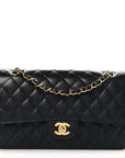 Caviar Quilted Medium Double Flap Black