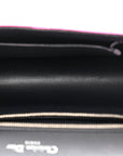 Metallic Lizard Small D1ORama Flap Bag Fuchsia