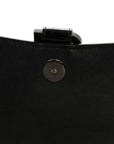 Shiny Calfskin Monochrome Crocodile Embossed Hourglass Chain Bag Black