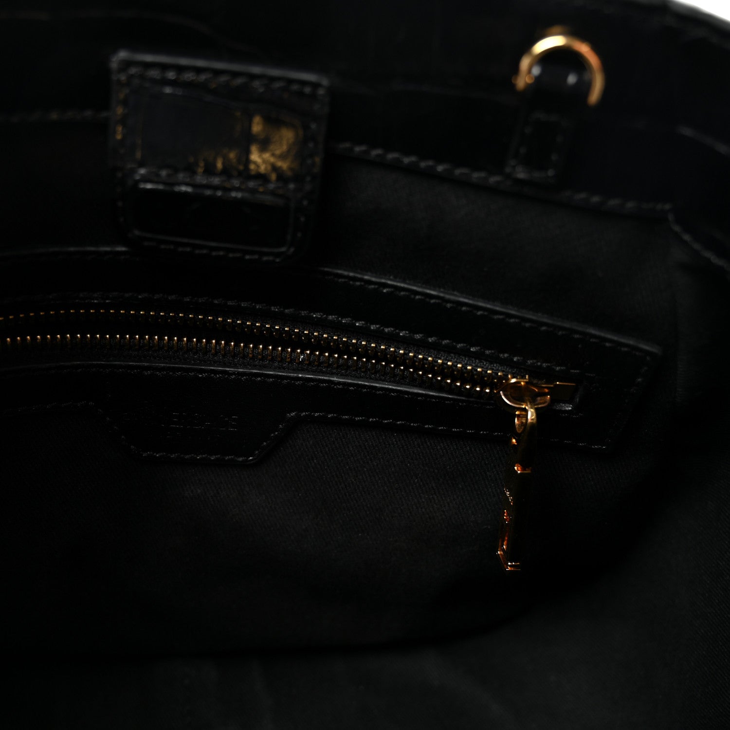 Calfskin Crocodile Embossed Small Greca Goddess Shoulder Bag