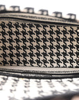 Canvas Houndstooth Embroidered Medium Lady D-Lite Black White
