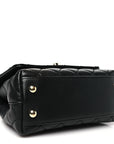 Goatskin Quilted Rainbow Extra Mini Coco Handle Flap Black