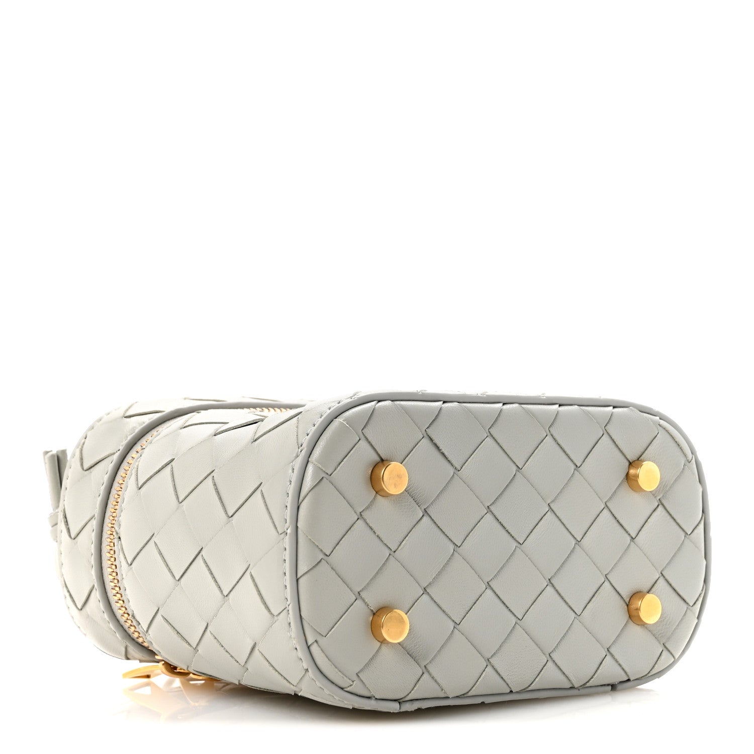 Nappa Intrecciato Small Vanity Case On Strap Agate Grey