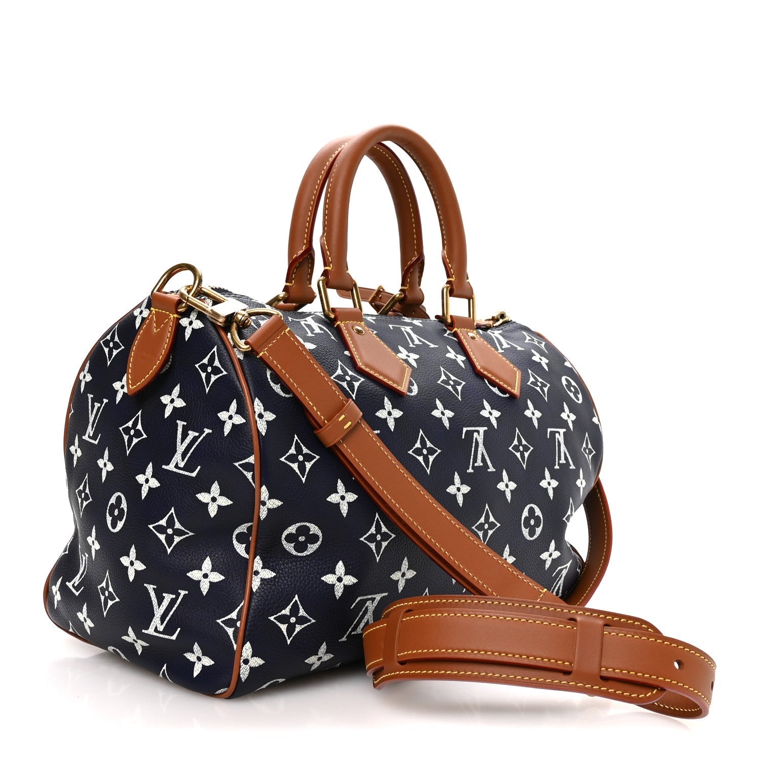 Calfskin Monogram Speedy P9 Bandouliere 30 Indigo