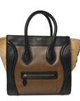 Satin Calfskin Suede Mini Tri-Color Luggage Olive