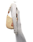 Raffia Mini Slit Tote Bag Natural Tan