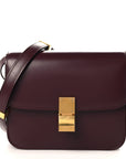 Box Calfskin Teen Classic Box Flap Bag Burgundy