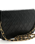 Lambskin Quilted Small Single Flap Bag Black