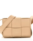 Lambskin Maxi Intrecciato Extra Mini Cassette Crossbody Bag Almond