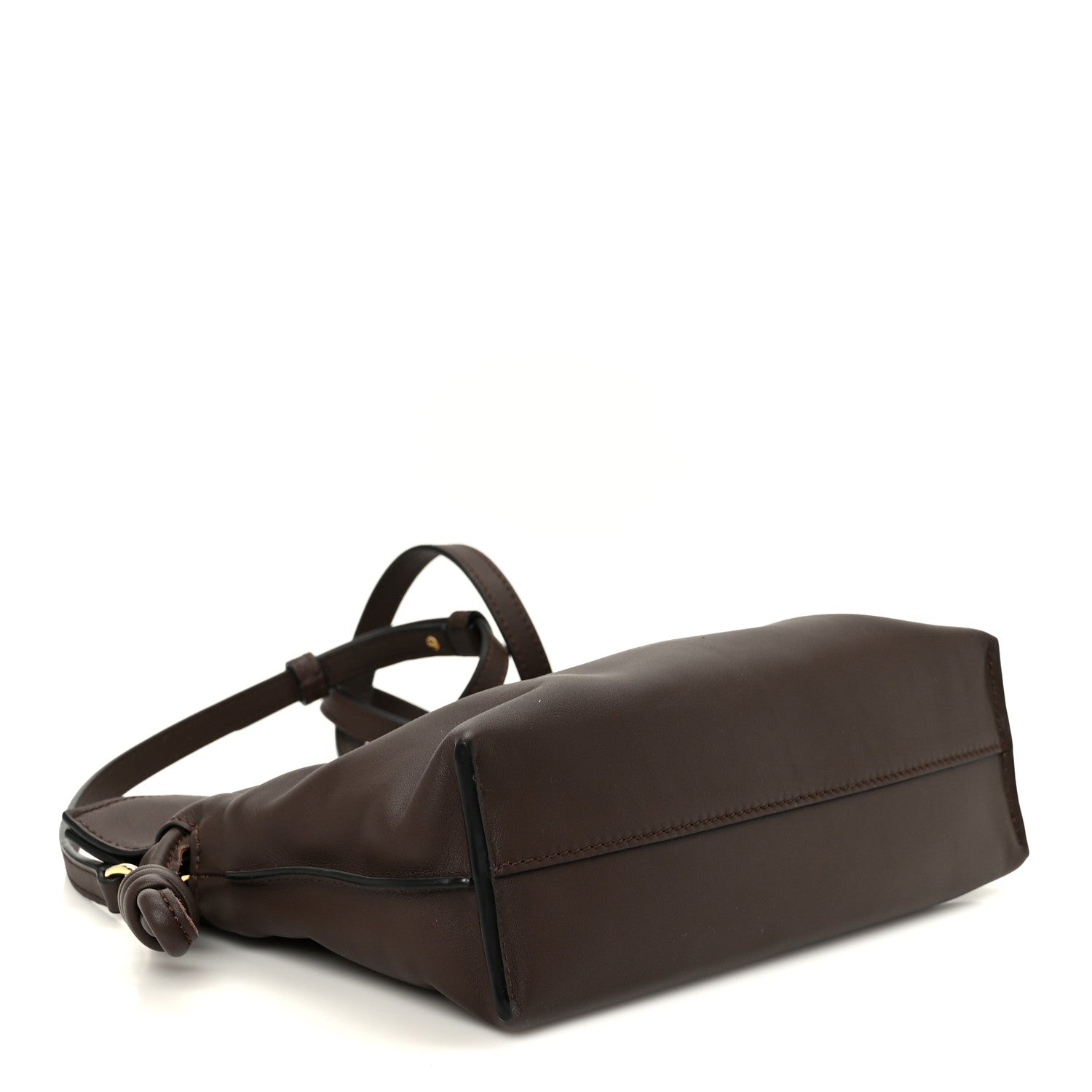 Nappa Flamenco Knot Clutch Chocolate