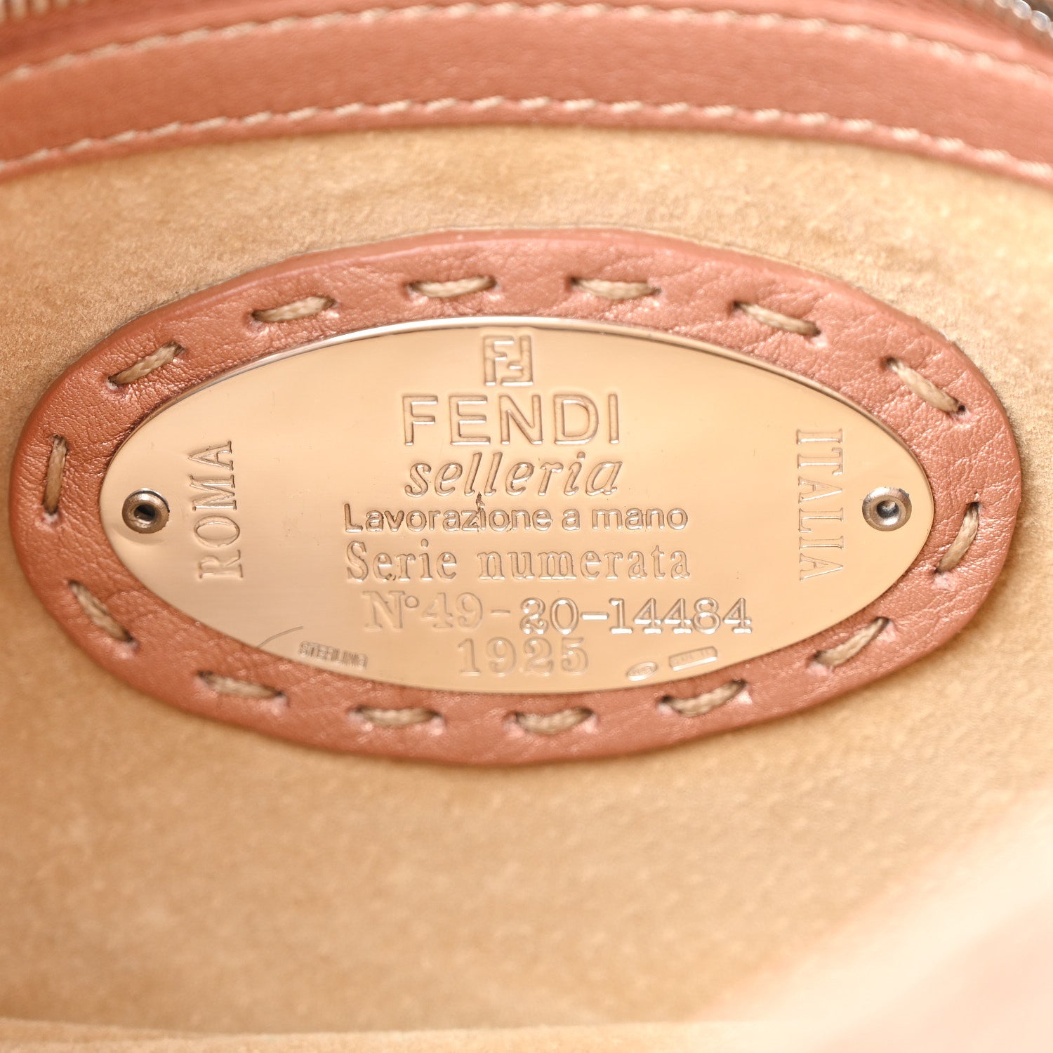 Calfskin Romano Selleria Mini Mama Baguette Bois De Rose