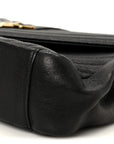 Sheepskin Matelasse Chevron Monogram Large College Satchel Black
