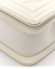 Lizard Chevron Small Boy Flap White Gold