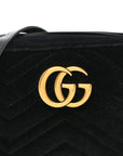 Velvet Matelasse Small GG Marmont Chain Shoulder Bag Black