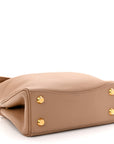 Natural Smooth Calfskin Mini Rodeo Top Handle Handbag Latte