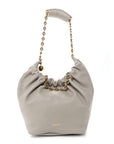 Buttery Nappa Lambskin Small Squeeze Bag Pearl Grey
