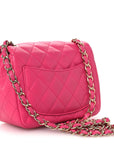 Lambskin Quilted Mini Square Flap Pink