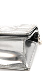 Metallic Patent Micro-Cannage Baby D1ORama Flap Bag Silver