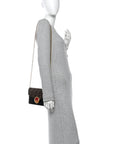 Vitello Cruise F is FNDI Bi-Color FF 1974 Embossed Medium Envelope Wallet On Chain Black Maya