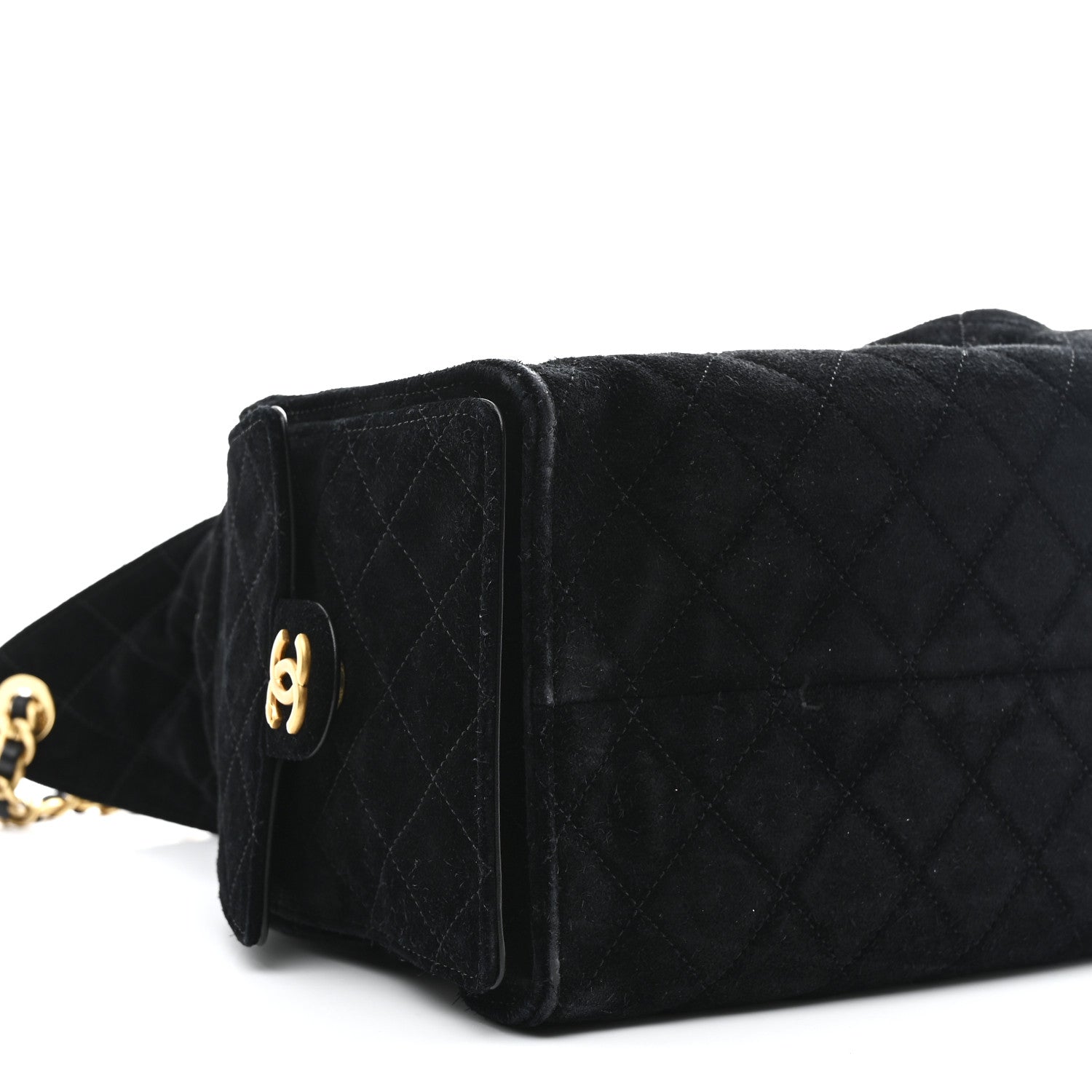 Suede Quilted Medium CHNL 25 Handbag Black